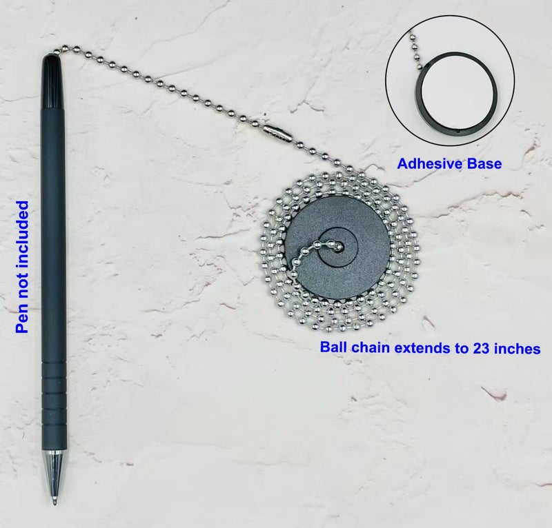 NOBO Pack of 2 Office secure Pen Holder Adhesive, With 23" Ball Pen Chain,